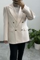  Düğmeli Oversize Blazer BEJ