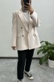  Düğmeli Oversize Blazer BEJ